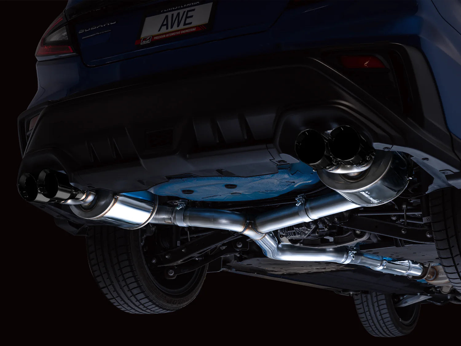 AWE Tuning Touring Edition 3" Cat Back Exhaust for Subaru WRX 2022-2025 - 4" Black Tips