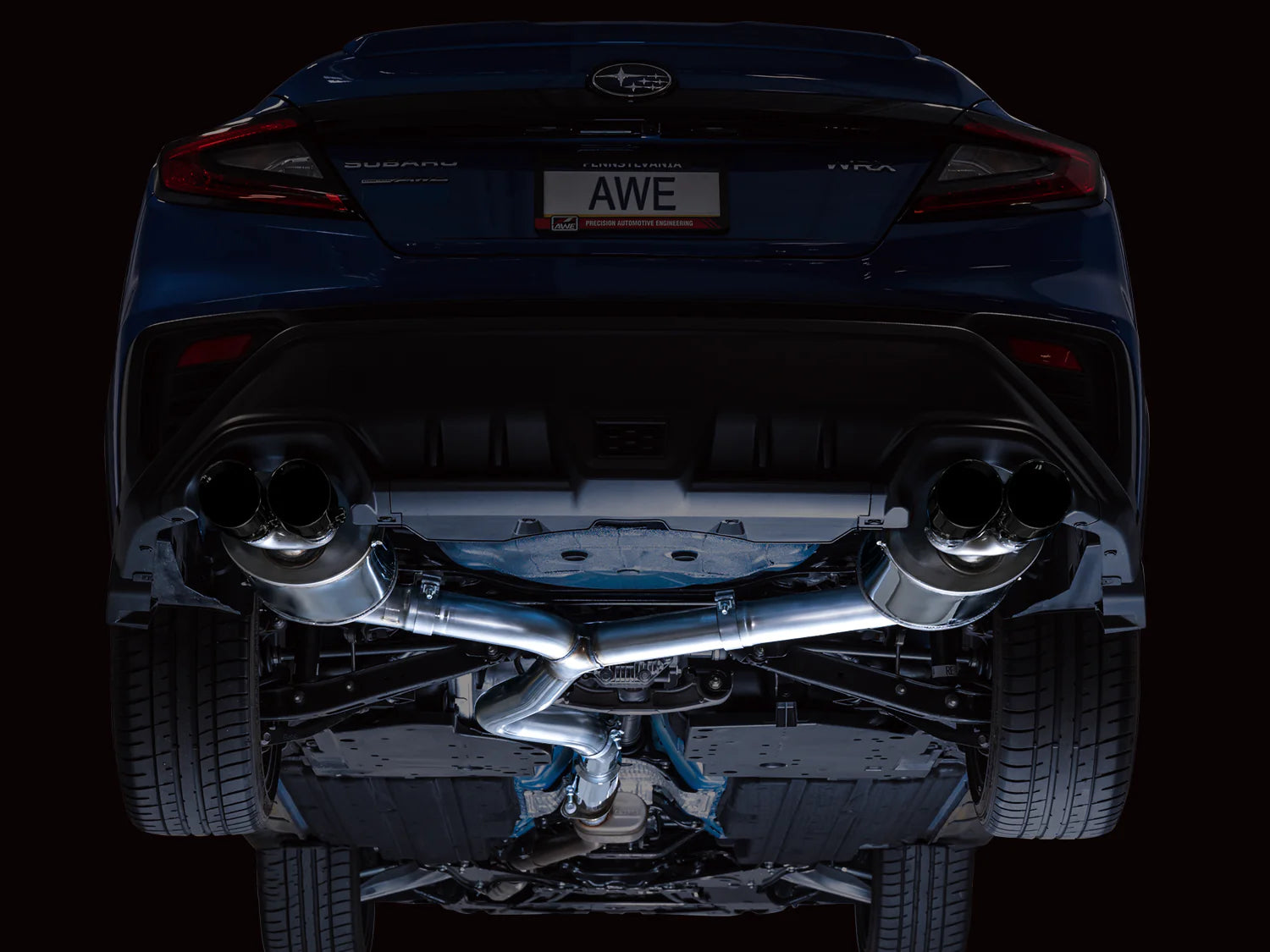 AWE Tuning Touring Edition 3" Cat Back Exhaust for Subaru WRX 2022-2025 - 4" Black Tips